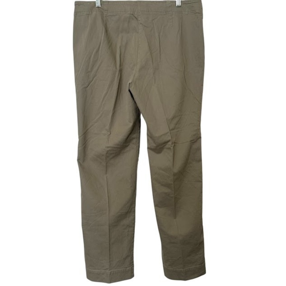 Eileen Fisher Sage Green Wide Leg Cotton Chino Pants Womens L - Picture 2 of 5